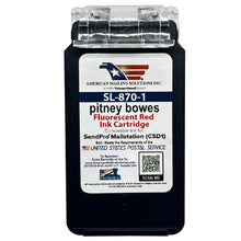 Load image into Gallery viewer, Pitney Bowes SL-870-1 Red Fluorescent Ink Cartridge for SendPro Mailstation (CSD1) Postage Meter
