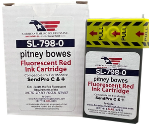 Pitney Bowes SL-798-0 Red Fluorescent Ink Cartridge